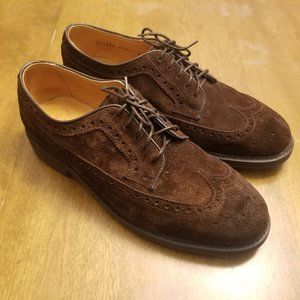 Brown suede longwing brogues